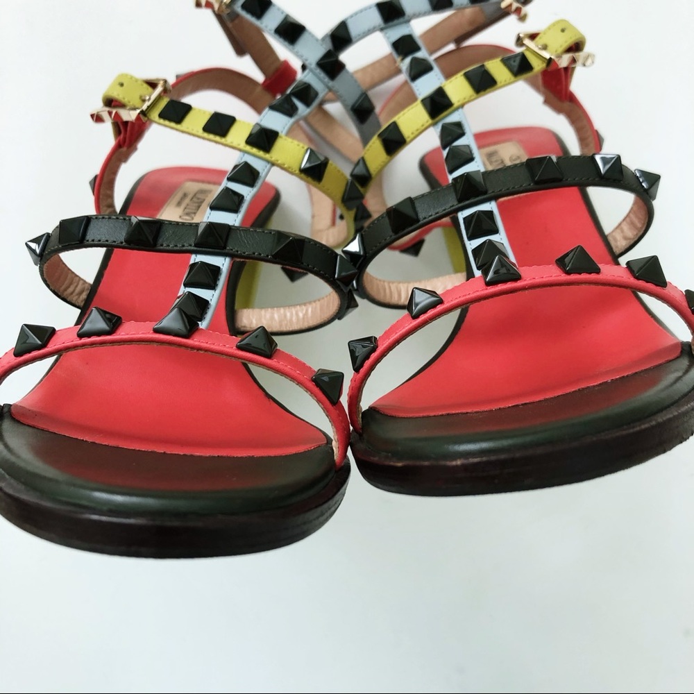 Valentino NIB Rock Stud T-Strap Sandals Abo 36.5 - Picture 7 of 14